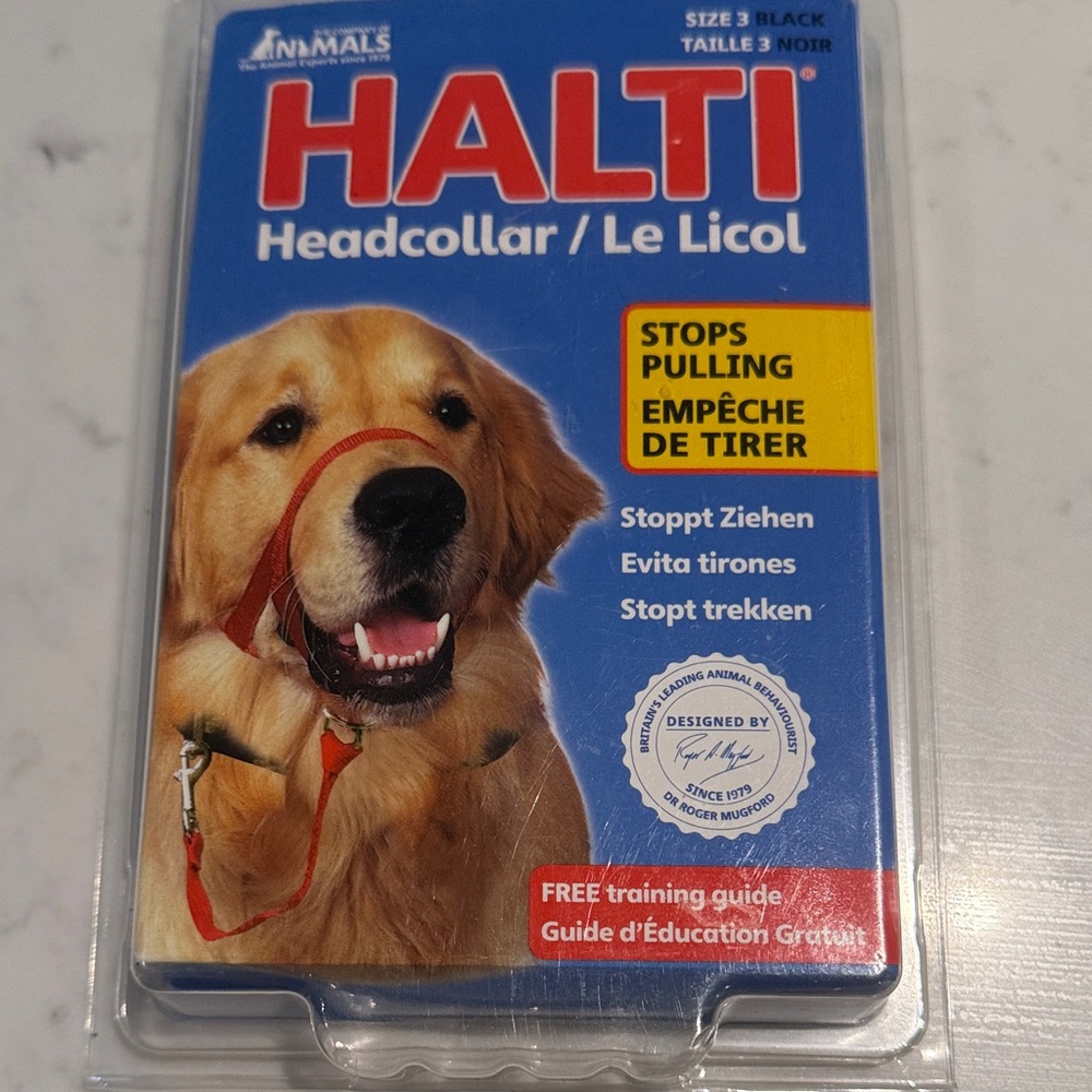 Halti Dog Walking Headcollar Leash Size 3 Black - Stops Pulling